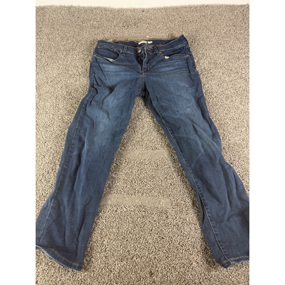 Levis Boyfriend Jeans Womens 30 Dark Wash‎ Blue Denim Mid Rise Straight Leg